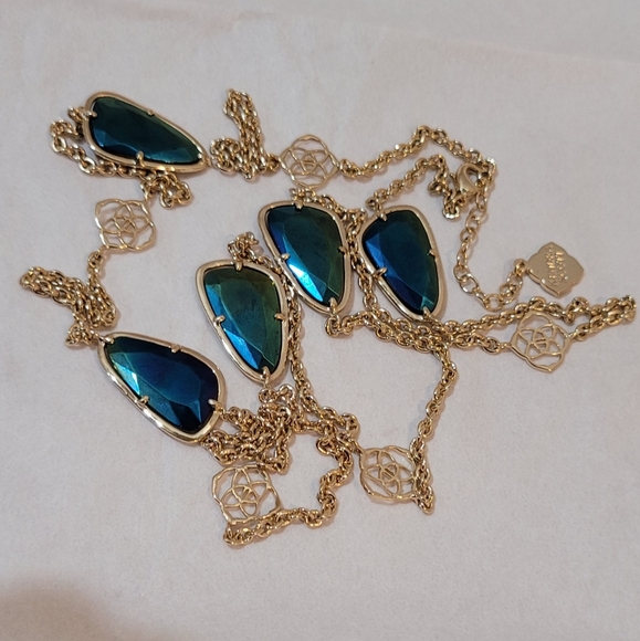 Rare Kendra Scott Long Black Iridescent Necklace - Picture 3 of 16